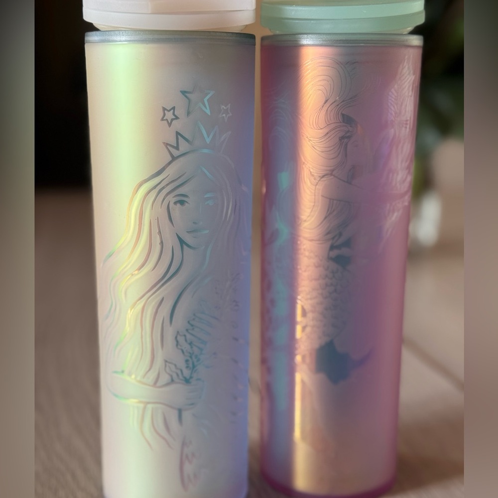 Starbucks 50th Anniversary Frosted Cloud Mermaid Siren 16 oz Tumbler.